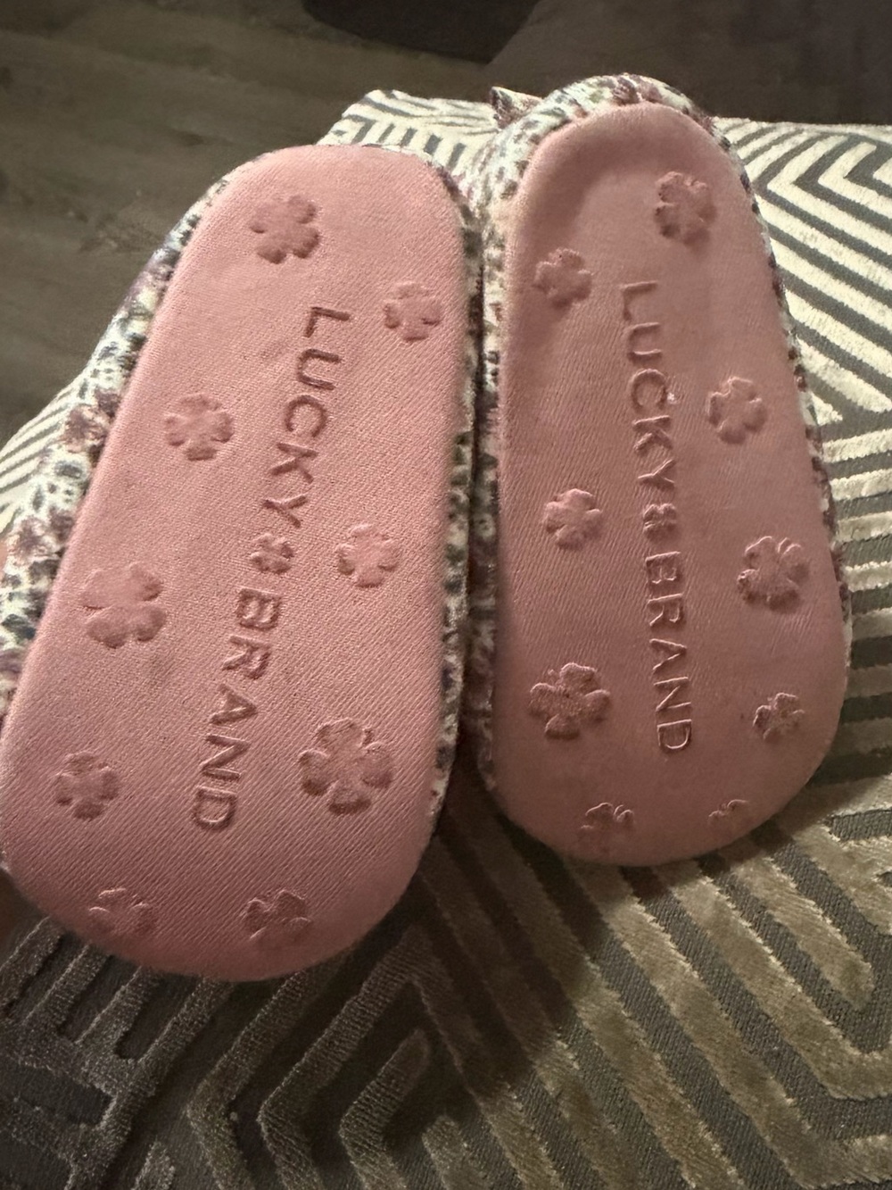 Lucky Brand Pink Floral-Print Kids Slip-Ons